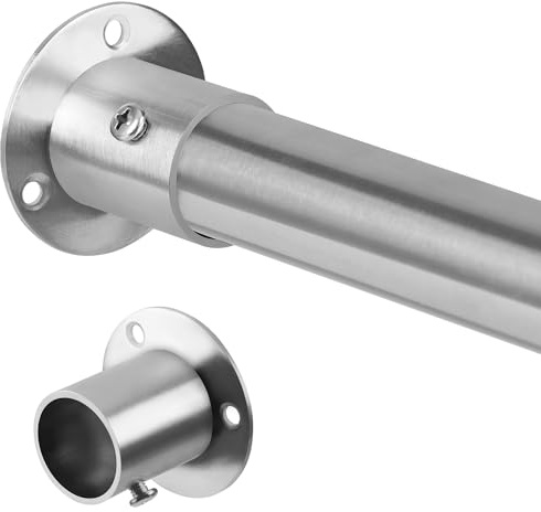 Silberne Schrankstange 70cm bis 163cm, Ausziehbare Schrank Teleskopstange Durchmesser 25mm zum Klemmen für Garderobe und Kleiderschrank