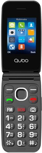 Qubo Seniorenhandy Klapphandy Ohne Vertrag, Großtastenhandy, GSM Flip Mobiltelefon SOS Notruffunktion, Taschenlampe, FM-Radio, 2,4 Zoll Farbdisplay, Schwarz