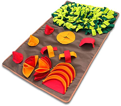 LUCON Schnüffelteppich für Hunde & Katzen 11 spannende Elemente mit PAWerful3 Robustes Intelligenzspielzeug XXL 100x60cm Spielzeug für alle Rassen Geschenkidee bunt