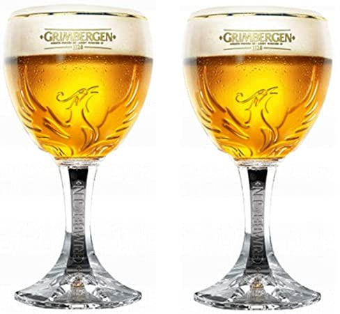 TUFF LUV Grimbergen Bierglas mit Fuß 330 ml - 2 Stück
