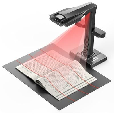 CZUR ET Max 38MP Buchscanner Professioneller Scanner mit Laser Curve Flattening-Tech, Dokumentenscanner, A3-Format, OCR für 180+ Sprachen, 4K HDMI-Ausgang, kompatibel mit Windows/macOS/Linux (38 MP)