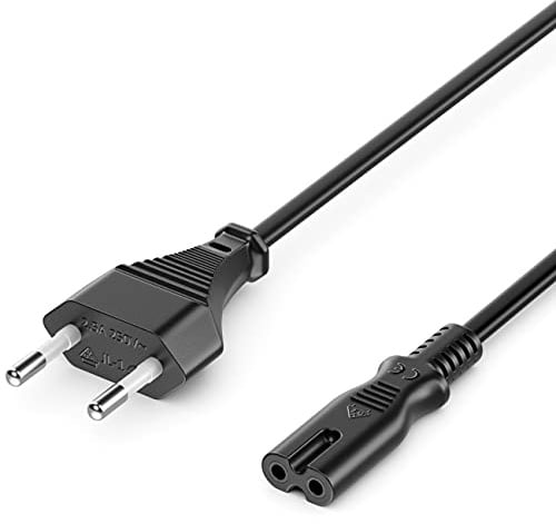 deleyCON 3,0m Netzkabel Stromkabel Strom Kabel Stecker Typ C Eurostecker auf C7 Buchse Euro-Netzkabel Kleingerätekabel Euro 8 TV Blu-Ray Haushaltsgeräte Netzteile - Schwarz