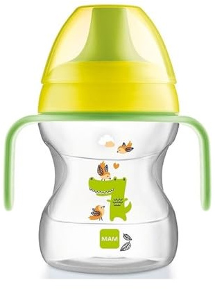 MAM Learn To Drink Cup mit abnehmbaren Griffen und Ausgießer, ab 6 Monaten, 190 ml, neutral