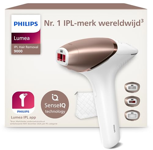 Philips Lumea IPL 9000 Series - IPL-Haarentfernungsgerät für jahrelang seidig-glatte Haut* mit 3 Aufsätzen für Körper & Gesicht, kabellos, Alternative zur Laser-Haarentfernung (BRI955/00)