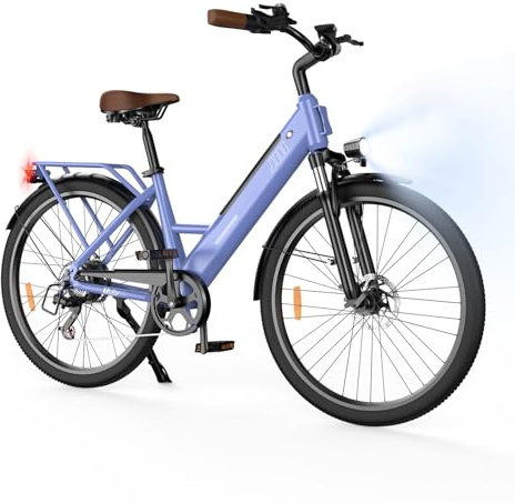 Finbike E Bike für Erwachsene, 7-Gang Elektrofahrräder mit Abnehmbar 7.8/10.4/12/13Ah Akku, 25 km/h,14/26 Zoll EBike für Herren Damen, Electric Bike mit Ablagen, Autolampen