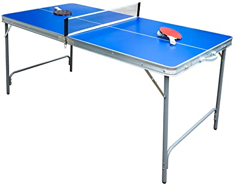 Carromco Fabula-XT Tischtennistisch Outdoor wetterfest klappbar, 164x80x85, mit Spielset, Carromco Tischtennisplatte faltbar mit Netz, Schläger, Ball