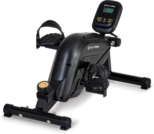 SportPlus Beintrainer für zuhause & Büro, Mini-Heimtrainer mit Magnet-Bremse & 8 Widerstands-Stufen, mit Trainingscomputer, extra breite Pedale, App kompatibel | Heimtrainer Fahrrad | Minibike