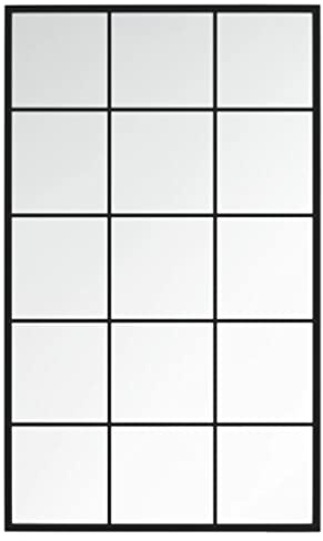 vidaXL Wandspiegel, Schwarz, 100x60 cm, Metall & Glas, Wohnzimmer, Bad & Schlafzimmer, Schminkspiegel, Wandmontage, inkl. Befestigungshaken