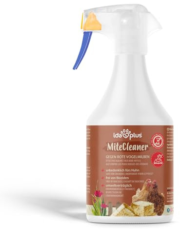 Ida Plus MiteCleaner 500 ml – Milbenspray für den Hühner-Stall gegen rote Vogelmilben mit Sofortwirkung – EIN physikalisch wirkendes Milbenmittel für Hühner OHNE Biozide – Pflanzliche Inhaltstoffe