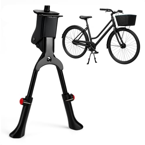 com-four® Zweibeinständer Fahrrad 24–29,5 Zoll - Stabiler, höhenverstellbarer Doppel-Mittelständer - Fahrradständer für E-Bike, MTB, Trekking- & Citybike - extra belastbar