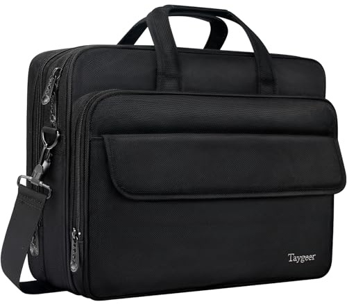 Taygeer Laptoptasche 17 Zoll, Aktentasche Herren Groß Arbeitstasche Büro Business Notebooktasche Wasserdicht Laptop Tasche für Arbeit Reise Geschenke für Männer, Schwarz