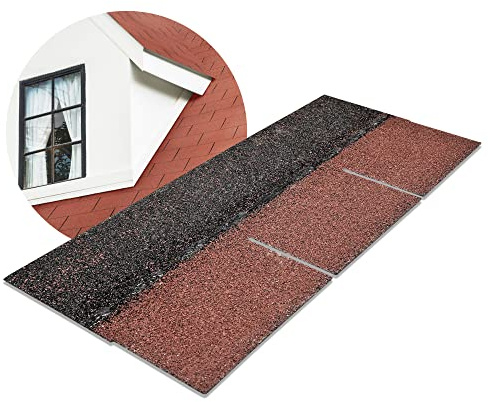 DEMMELHUBER Bitumen Dachschindeln rechteck rot Rechteckschindeln 3m² | Bitumendachschindeln 21 Stück wetterfest für Gartenhaus Carport Alternative zu Metall-Dachplatten & Dachpappe