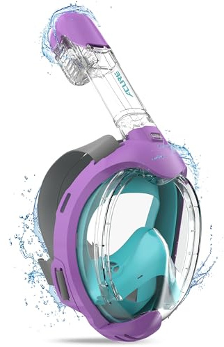 ACURE Schnorchelmaske für Kinder - CO2-sichere Tauchmaske für Schwimmanfänger im Alter von 3-8 Jahren | Anti-Beschlag & Trockenoberteil Schnorchel Vollmaske