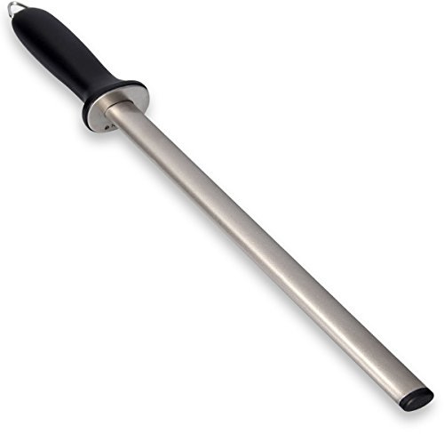 Navaris Diamant-Wetzstahl Wetzstab oval - 31 cm langer Schleifstab - Messerschleifer für verschiedene Messer Stahl - Messerschärfer schwarz
