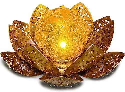 Solarlampen für Außen Solar Lotus Gartendeko Solar Bodenleuchte für Garten Warmes Licht Gartenleuchten für Außen Terassendeko LED Solarleuchten Wasserdicht Metall Solarlaterne