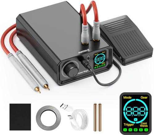 Akku-Punktschweißgerät, AWithZ 9000W Punktschweißgerät UK1, Drehknopfbedienung, 100Gänge, Fußpedalbedienung, 0,1–0,3mm Punktschweißgerät zur Herstellung von DIY-Akkupacks