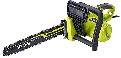 RYOBI 2300W Elektro-Kettensäge RCS2340B (40cm Schwertlänge, Werkzeuglose Kettenspanneinrichtung, Kettenbremse, Kabelzugentlastung)