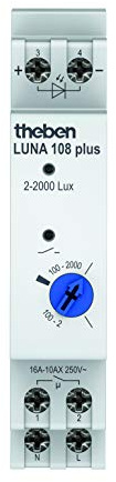 Theben 1080910 LUNA 108 plus AL - Analoger Dämmerungsschalter mit externem Lichtsensor, Dämmerungssensor, Helligkeitssensor