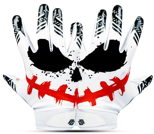 Eternity Gears - Jester Fußballhandschuhe – Tacky Grip hautenge Handschuhe für Erwachsene – Pro Elite Super Sticky Receiver Fußballhandschuhe – Erwachsenengrößen (Größe M)