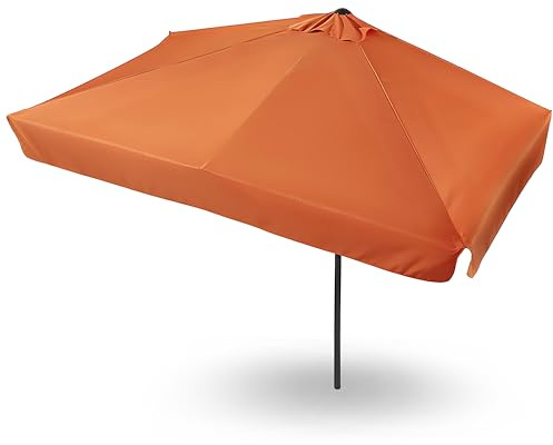 habeig Halbrunder/Rechteckiger Wandschirm für Balkon oder Terrasse, 228x255 cm, Polyester, Balkondschirm (62471 Terrakotta)