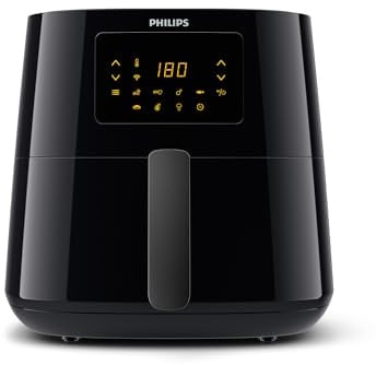 Philips Airfryer XL Essential, Heißluftfritteuse, 2000 W, 1200 g Kapazität, digitales Display, Wifi Connected, schwarz (HD9280/90)