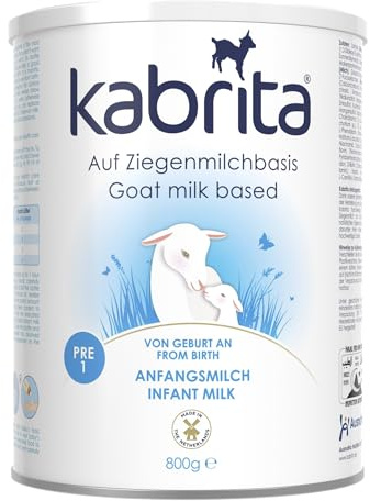 KABRITA | Ziegenmilch Pre Nahrung Anfangsmilch mit HMO 0-6 Monate | Hochwertige Babynahrung - Baby Milch, nahrhaft und sanft zum Babybauch | Inhalt: 800g Babynahrung-Milchpulver