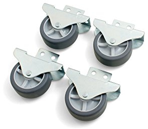 Design61 4x Kastenbockrolle Bettkastenrolle Möbelrolle Möbelrollen Seitlich anschraubbar Rolle 30x14 mm mit weicher Lauffläche