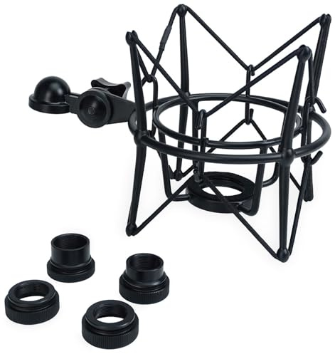 KEEPDRUM MS090B Mikrofon Spinne Shockmount elastische Halterung Schwarz