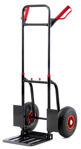 Pallit Sackkarre klappbar 200 kg Stahl Luftreifen Transportwagen Transportkarre faltbar für Lager, Umzüge, Camping, Einkäufe Umzugshilfe Diablo-F