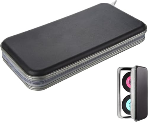 Ruikcoll Sac de rangement pour CD, DVD, pour la maison et la voiture, pour 80 disques, noir