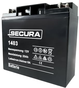 SECURA Gel Batterie 12Volt 20AH verstärkt Rasentraktor kompatibel mit Castelgarden
