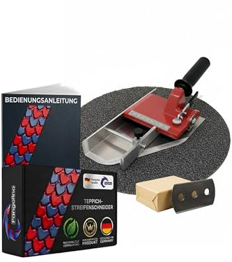Pangolino Teppichstreifenschneider 45–100 mm | Profi Teppichschneider inkl. 10 Ersatzklingen | Stufenlos einstellbar | Präzises Zuschneiden von Teppichboden, Sockelleisten & Bodenbelägen