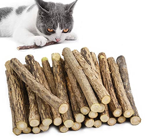 GingerUPer Katzenminze Sticks,Matatabi Katzen Kauhölzer, Matatabi-Kausticks als Katzenspielzeug, Katzenminze -Kissen zum Schleifen von Zähnen, Matatabi Zahnpflege (Braun)