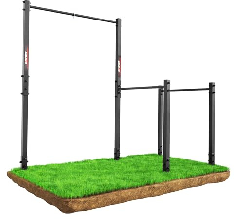 K-SPORT Stationäre Outdoor Klimmzugstange & Dip Station - Schwarz, bis 150 kg belastbar, wetterfest