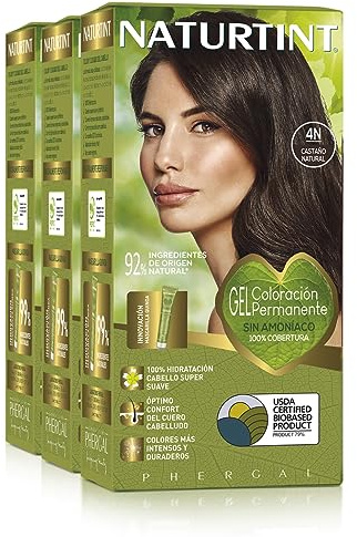 Naturtint Biobased | Haarfarbe Oohne Ammoniak | 4N Natur Kastanienbraun | Hoher Anteil an natürlichen Inhaltsstoffen | 3er Pack | 510 ml