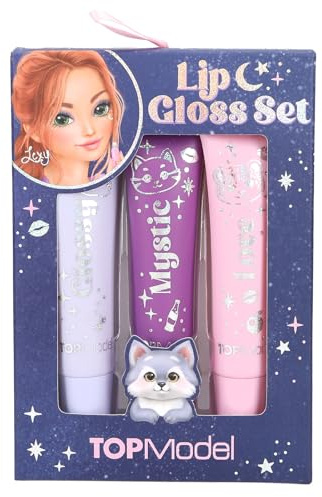 Depesche 13813 TOPModel - Lipgloss Set Beauty and Me, 3 glänzende Lipglosse, in Pink- und Rosatönen, mit unterschiedlich fruchtigen Düften