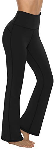 Persit Damen Schlaghose Yogahose, High Waist Jazzpants Sporthose mit Versteckten Taschen