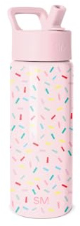Simple Modern Trinkflasche Kinder mit Strohhalm | Sport Isolierte Edelstahl-Kindertrinkflasche für Kleinkinder Jungen und Mädchen | Summit | 530ml | Confetti