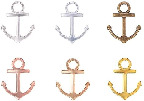 KOMUNJ 90 Teile/schachtel Anker Charme Anhänger Schmuckherstellung Zubehör Bronze Antike Charme Mischfarbe