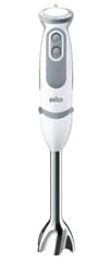 Braun Household Stabmixer MQ 5235WH Stabmixer – MultiQuick 5 Vario Pürierstab mit Edelstahl Mixfuß, 1000 Watt, inkl. 3-teiligem Zubehör-Set, weiß/grau [Energieklasse A]