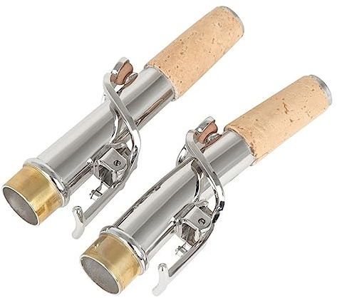 Sopransaxophon Zubehör aus Kupfer, 2 Stück für Musikunterricht | Silber, Gratfrei und Glatt Verarbeitet, Verbessert die Intonation, mit Korkanteil für Schüler und Lehrer