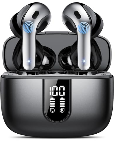 IKT Bluetooth Kopfhörer, In Ear Kopfhörer Kabellos Bluetooth 5.3 mit 50H Tiefer Bass, 2026 Neue Kabellose Kopfhörer Noise Cancelling Earbuds mit 4 ENC Mic, IPX7 Wasserdicht Ohrhörer, USB-C