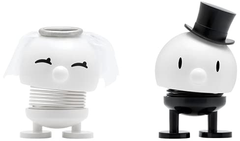 Hoptimist Wackelfiguren Hochzeit Braut & Bräutigam weiß, Deko Figuren