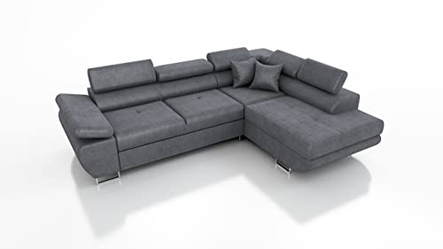 Robin Inspire Saturn Kingston Ecksofa mit Schlaffunktion L-Form Rechts Dunkelgrau