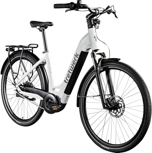 TRETWERK - 28 Zoll E-Bike - Damen City Bike - Amber Nexus - Pedelec Damenfahrrad mit Shimano Nexus 7 Nabenschaltung - E-Cityrad Elektrofahrrad mit Mittelmotor 250W 36V 522Wh 80Nm