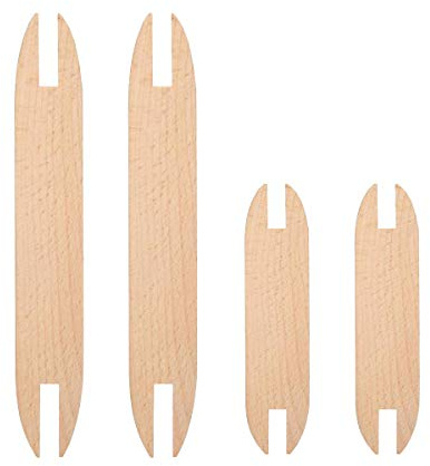 Smavles Weben Shuttle 4 Stück Webwerkzeug Webschiffchen Holz Holzweb-Shuttle Web-Shuttles Holz Handwebstuhl,Für Stricknadel Teppich Herstellung Von Bastelwerkzeugen (4-teiliges Set)