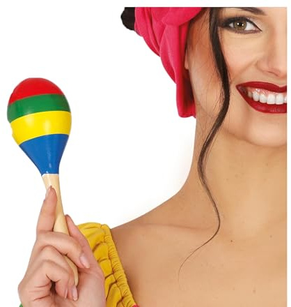 FIESTAS GUIRCA - Maraca aus Holz, Percussion, 20 cm, mehrfarbig