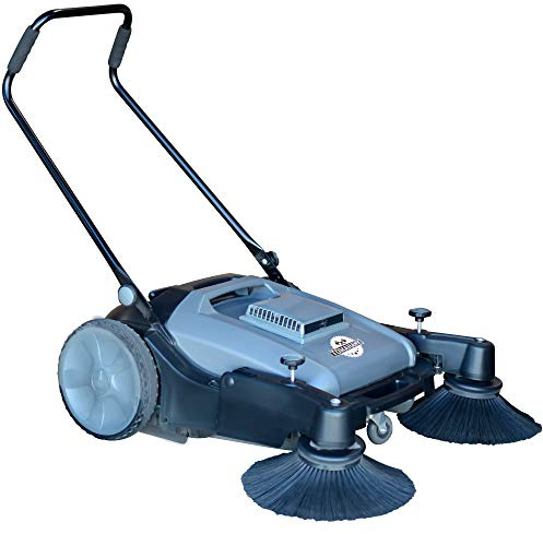 Tomahawk Industrial Kehrmaschine mit dreifachem Seitenbesen, 96,5 cm, Bodenreinigung von Staubstreu, Gras
