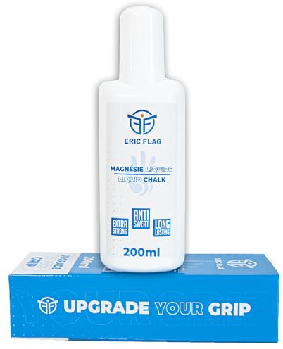 ERIC FLAG Liquid Chalk 200 ml - Flüssigkreide für Starken Grip, Schnell Trocknend & Schweißresistent, Abwaschbar - Perfekt für Gym, Klettern, Bouldern, Crossfit, Calisthenics, Gewichtheben, Pole Dance