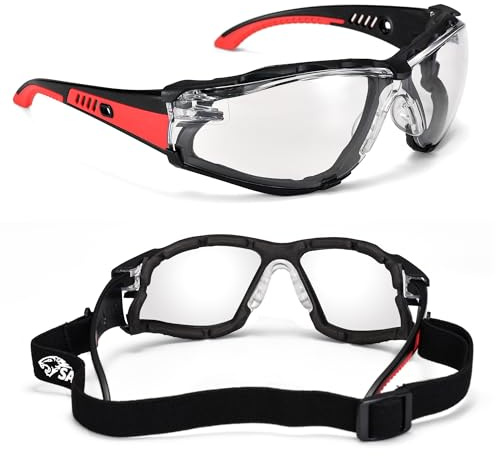 SAFEYEAR Anti-Nebel klare Sicherheitsbrille für Arbeit, mit kratzfest, UV 400, schlagfest. EN166 Zertifizierte Schutzbrille- Für DIY, Labor Chemie, Radfahren Sportbrille (drei Farben)